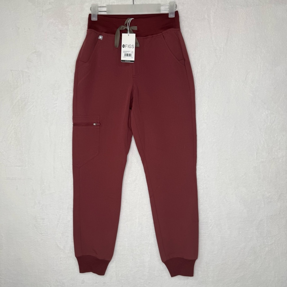 FIGS Technical Collection High Waisted Zamora Scrub Joggers Women's XXS Red